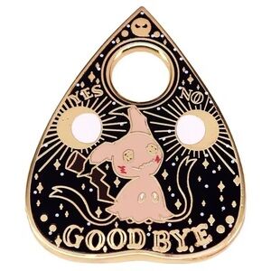 Women’s Jewelry Cute Pokémon Black and Gold Ouija Planchette Badge Enamel Pin